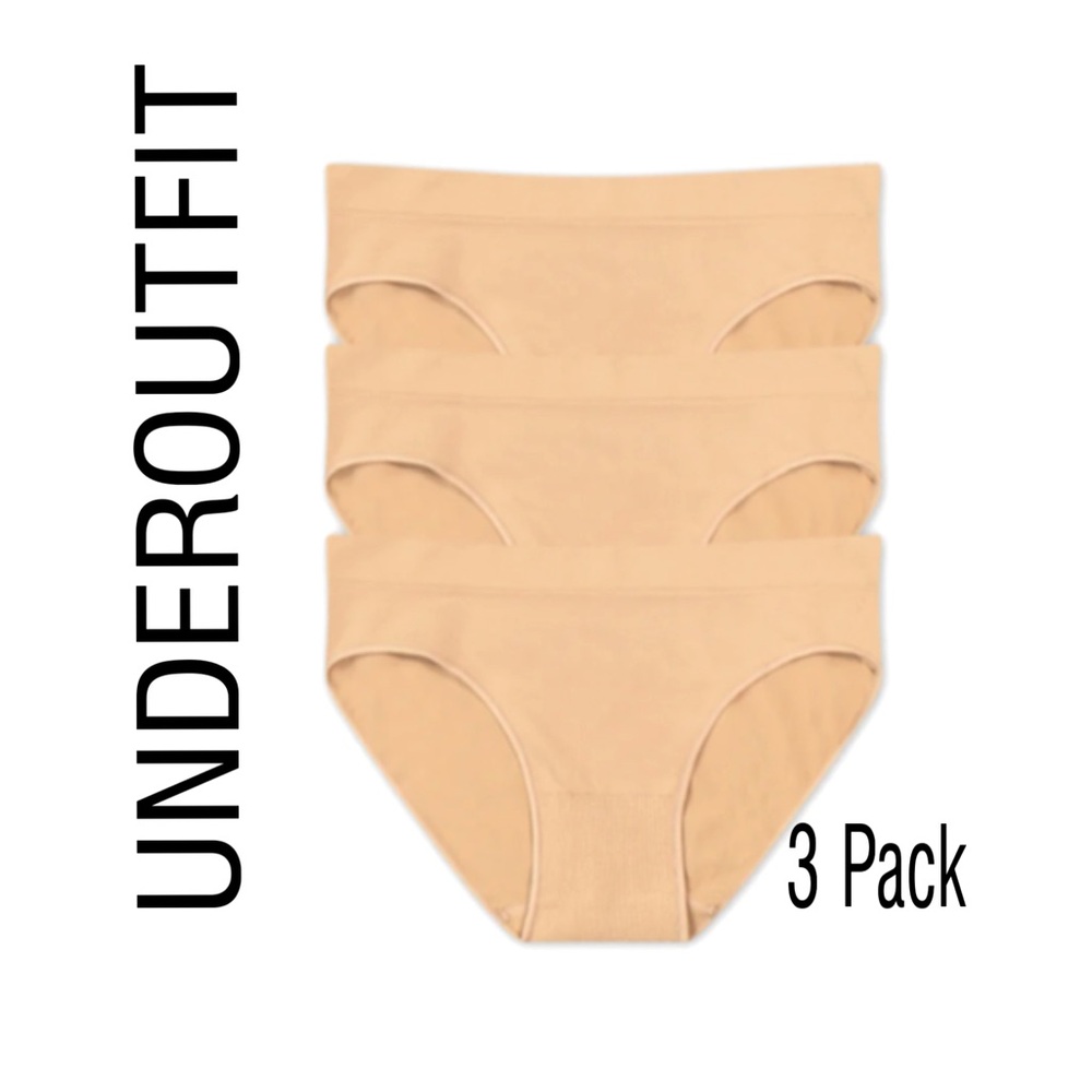 NEW UNDEROUTFIT Seamless Stretch Everyday Briefs 3 Pack Sand Size Small